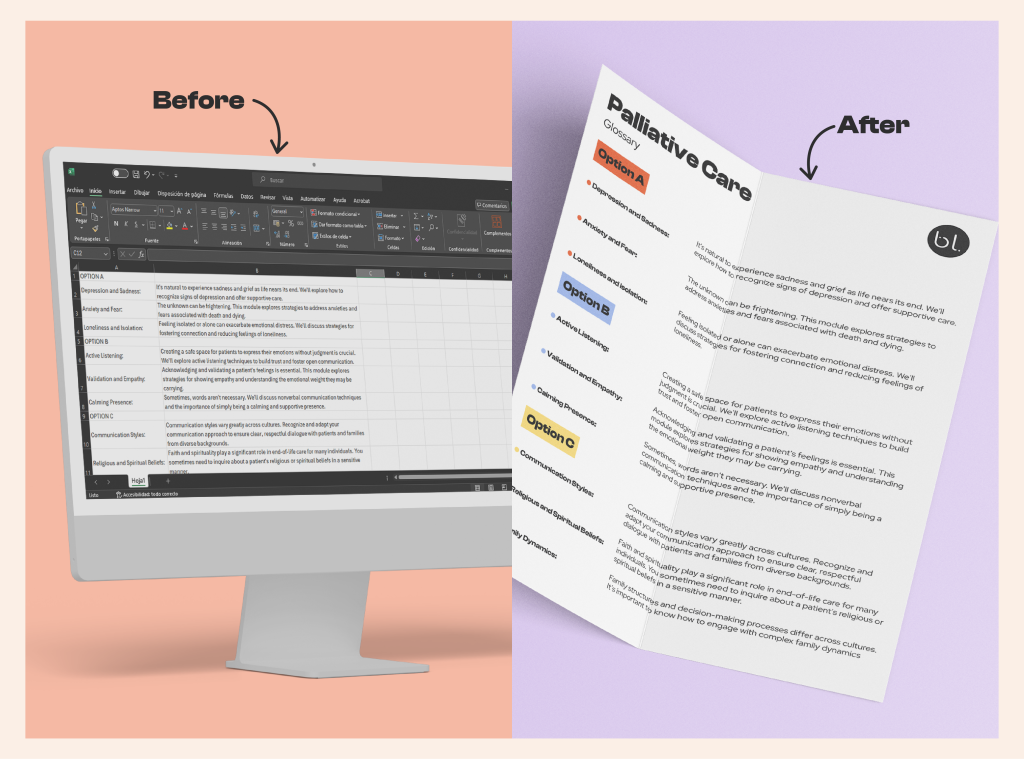 At bylittle, we design your Excel glossaries learning aids to stunning PDFs.