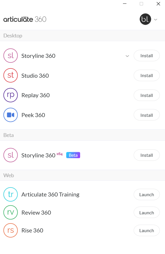 Download and pin Storyline 360 in your Windows taskbar for easier access.